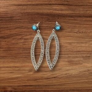 Silver and Turquoise Filigree Earrings